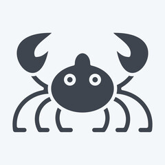 Icon Crab. related to Sea symbol. glyph style. simple illustration