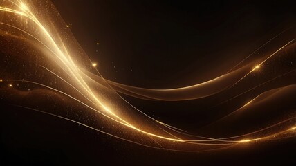 Dark brown with particles, sparkling waves background