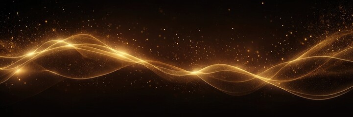 Obraz premium Dark brown with particles, sparkling waves background