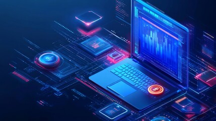 Blue Tech Finance Fintech Background