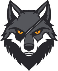 Fierce One-Eyed Wolf Mascot Logo