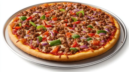 Fresh Italian Pizza with Bell Peppers and Onions