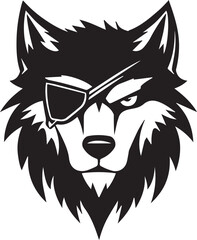 Fierce One-Eyed Wolf Mascot Logo