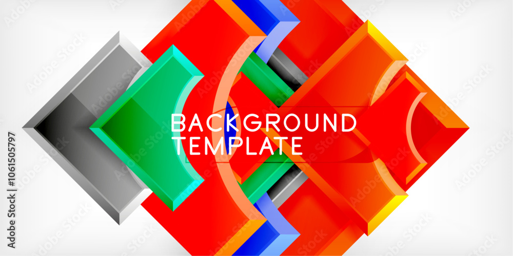 Poster Geometric design abstract background - circles and triangles