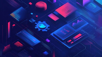 Blue Tech Finance Fintech Background
