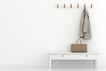 Obraz premium Minimalist Entryway with Coat Rack and Basket