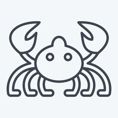 Icon Crab. related to Sea symbol. line style. simple illustration