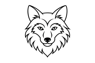 Naklejka premium Simple Wolf Head line Art Vector 