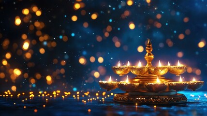 Banner design for diwali festival and podium,Diwali light decoration candle with fireworks,Stage,Product display Showcase design sparkle background,Deepavali,Dipavali,3D podium illustration.