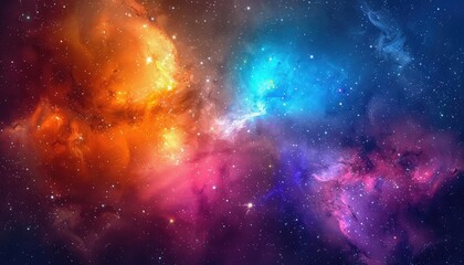 Naklejka premium A Cosmic Landscape of Nebulas and Stars in Deep Space