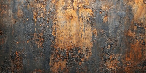 Fototapeta premium A textured surface with rust and peeling paint, showcasing industrial decay and age.