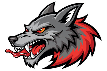 Fototapeta premium Simple Wolf Head line Art Vector 