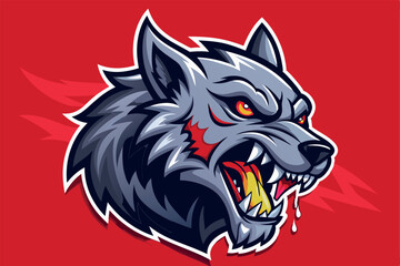 Simple Wolf Head line Art Vector
