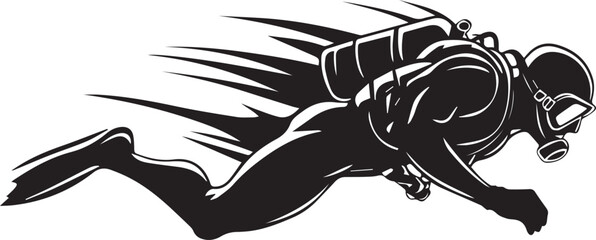 Scuba Diver Silhouette Logo, Scuba Diver Vector, Scuba Diver Clipart, Scuba Diver Icon