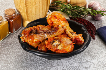 Raw marinated chicken drumstick for cooking
