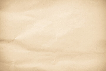 Crumpled brown paper texture background for design with copy space for text or image.