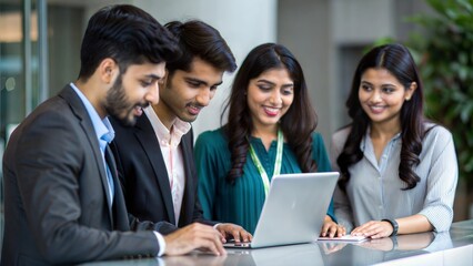 Student Conference Registration – Indian students registering at a conference desk.
