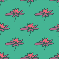 Summer seamless pattern with flowers doodle for decorative print, wrapping paper, greeting cards, wallpaper and fabric
