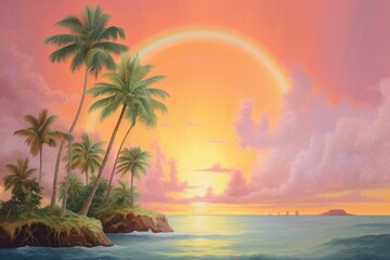 Landscape outdoors painting tropical.