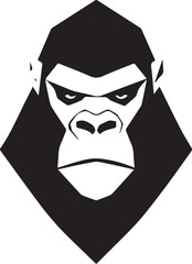 A gorilla head silhouette design
