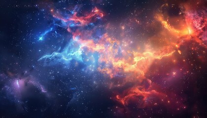 Fototapeta premium Cosmic Nebulae with Star Dust and Glowing Clouds