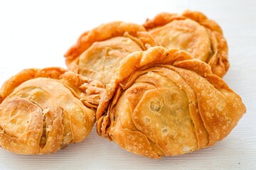 curry puff , karipap on white background