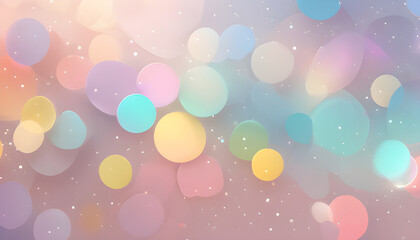Pop Spring background, wide frame, using pastel colors and small polka dots, giving a warm and light feeling.