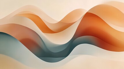 Abstract Wavy Background with Orange and Teal Colors