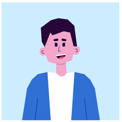 Flat design man character, simple minimalist flat design man character