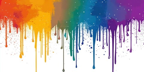 Fototapeta premium A vibrant splash of colors dripping in a gradient, showcasing artistic expression.
