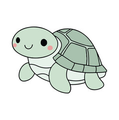Cute Cartoon Turtle, Cute Turtle Vector, Cute Turtle Clipart, Cute Turtle Icon
