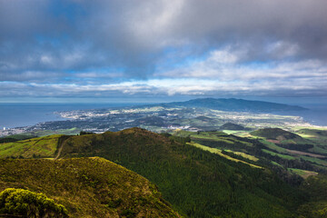 Naklejka premium Panoramic view of Sao Miguel island , Azores , Portugal