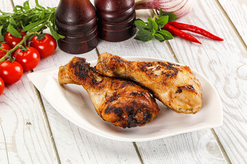 Hot and tasty chicken drumstick barbecue