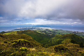 Panoramic view of Sao Miguel island , Azores , Portugal