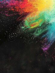 Fototapeta premium Vibrant burst of colorful fireworks exploding against dark night sky. Vibrant,celebration, festival, joy, happiness,new year, independence day,copy space,pattern,abstract