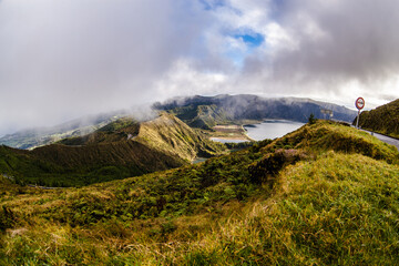 Lagoa Do Fogo lake on Sao Miguel island , Azores , Portugal