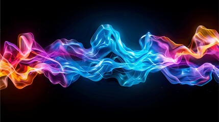Abstract swirls of neon colors representing the evolution of digital marketing strategies 