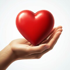 Obraz premium heart, love, hand, red, valentine, symbol, hands, holding, woman, care, shape, concept, romance, finger, health, giving, human, day, gift, give, palm, romantic, hold, heart