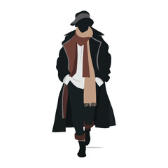 Obraz premium Cozy Winter Silhouettes: Outfits, Shopping, & Tea Moments