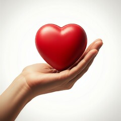 Obraz premium heart, love, hand, red, valentine, symbol, hands, holding, woman, care, shape, concept, romance, finger, health, giving, human, day, gift, give, palm, romantic, hold, heart
