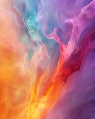 Obraz premium Colorful abstract swirls in vibrant hues, white isolate background