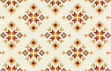 Ethnic tribal colorful background. Seamless tribal pattern, folk embroidery, tradition geometric Aztec ornament. Traditional design for fabric, textile, print, rug, paper