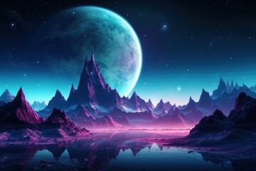 Ice mountains landscape astronomy panoramic.