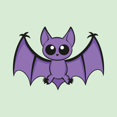 Cute Cartoon Bat, Cute Bat Vector, Cute Bat Clipart