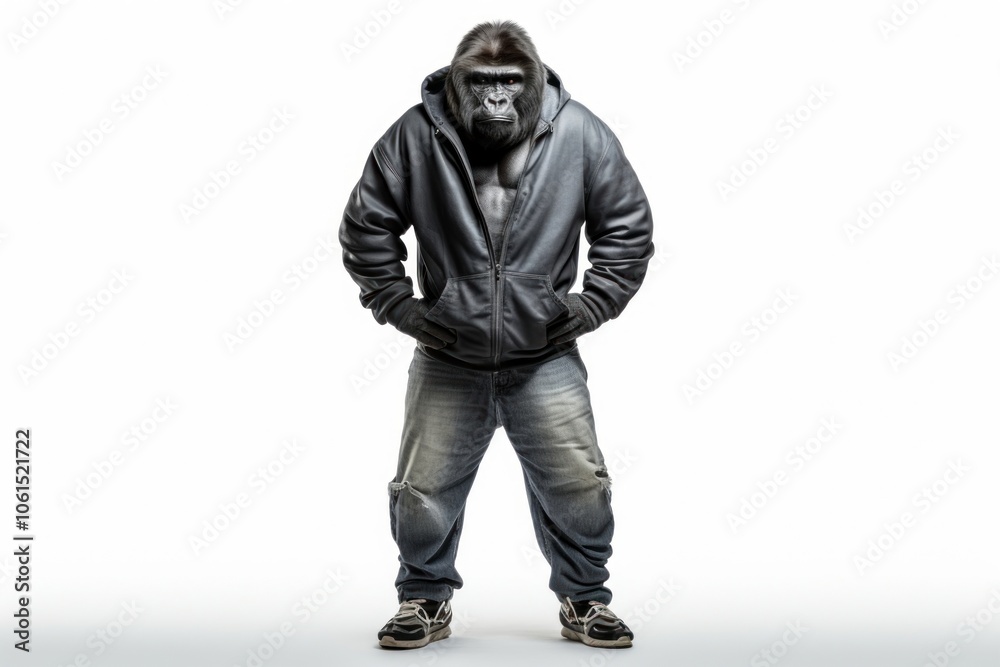 Wall mural Gorilla sweatshirt footwear jacket.