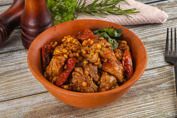 Rasted chicken meat with ptitim