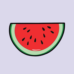 Cute Watermelon Slice, Cute Watermelon Vector, Cute Watermelon Clipart