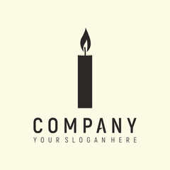 candle logo design element vector template