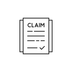 black simple thin line claim form icon