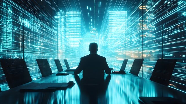 Government Bureaucrats Resolving Temporal Paradox Paperwork in Futuristic Office